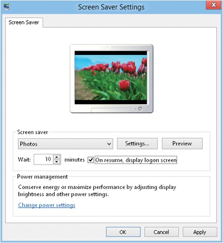 Set a screen saver with password protection for user and organization security.