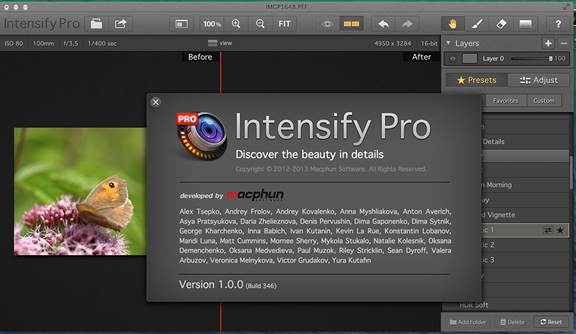 Description: Intensify offers powerful, under-the-hood algorithms for precise control of every pixel
