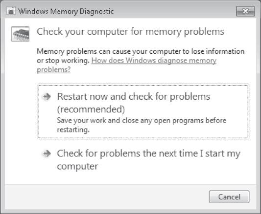 Scheduling Windows Memory Diagnostic to run