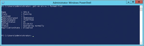 Using PowerShell to display real-time changes in memory usage by a VM with Dynamic Memory enabled.