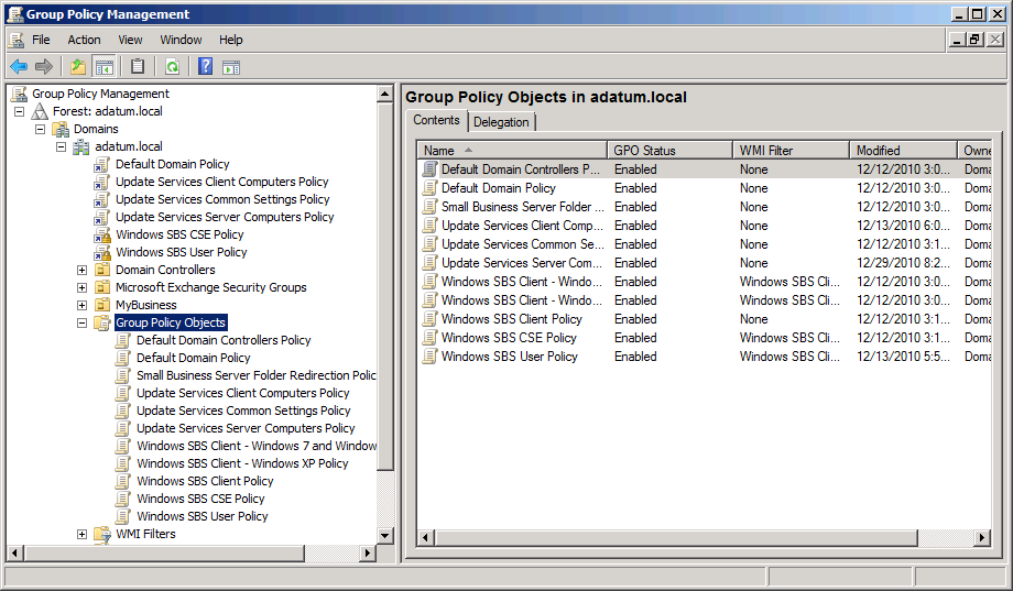 The Group Policy Management Console.