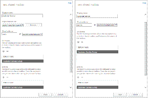 A screen shot of the New Shared Mailbox dialog box, showing the options for creating a shared mailbox.