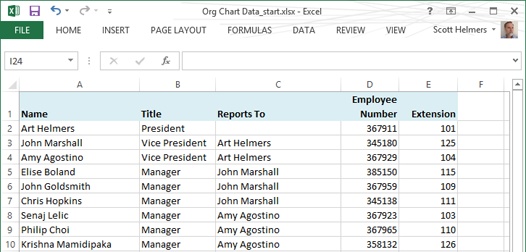 Microsoft Visio 2013 : Using the Organization Chart Wizard ...