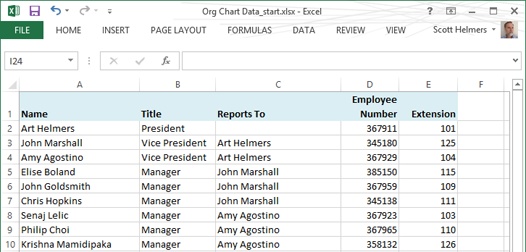 Visio Organization Chart Excel Template