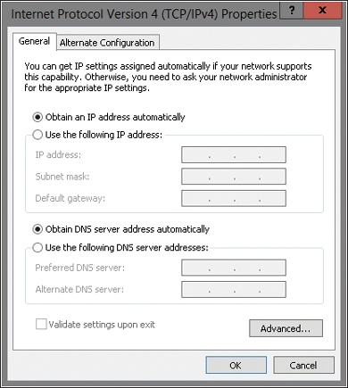 To use DHCP, configure the computer to obtain an IP address automatically.