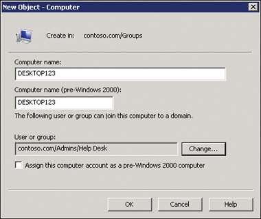 The New Object – Computer dialog box