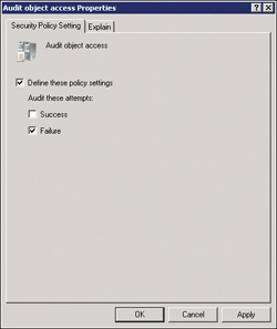 The Audit Object Access setting