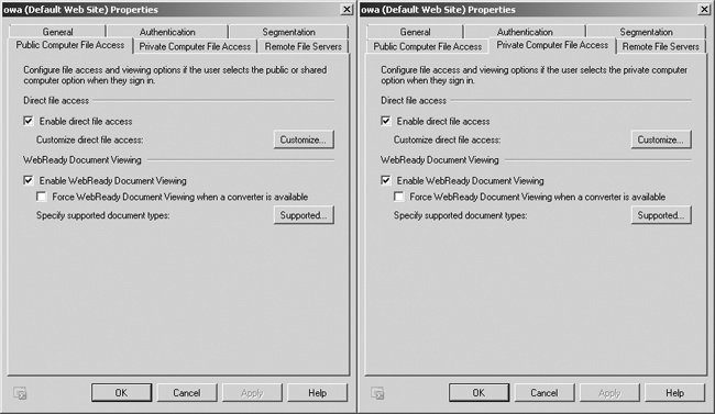 Enable or disable direct file access for public computers.