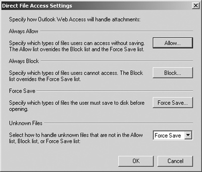 Configure the direct file access settings.