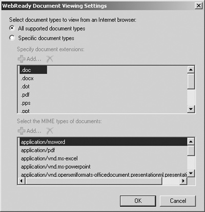 Configure WebReady Document Viewing.