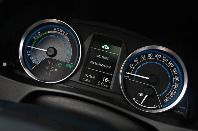 Hybrid-specific instruments allow you to see how the Auris's drive system is working