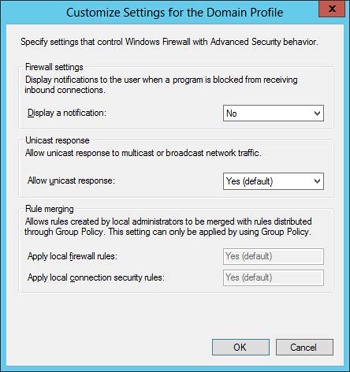 Configuring other settings for a firewall profile.