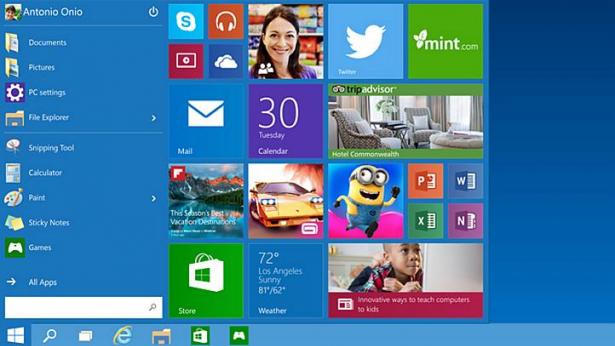Screenshots of the Start menu (above) and multiple virtual desktops using the Task view feature. -- PHOTO: MICROSOFT