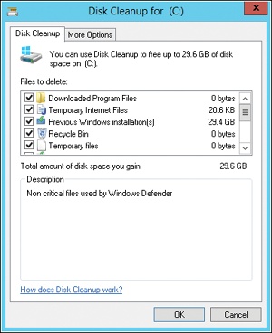 Use Disk Cleanup to help you find files that can be deleted.