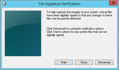 Use the File Signature Verification utility to help you verify system files.