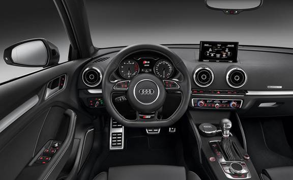 The S3 is offered with technology features such as Audi's Multi Media Interface with a touchpad integrated into the central rotary knob, retractable color center screen, Bang & Olufsen sound system and 4G LTE connectivity.