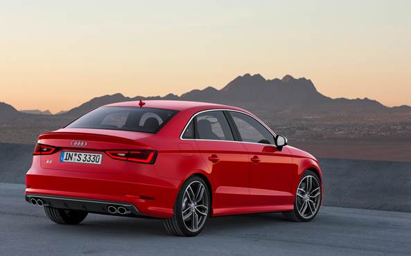 The Audi S3 is a handsome car, for sure, but it doesn't stand out in these glamorous surroundings.