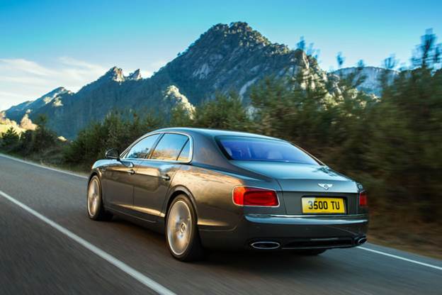 Lower and wider than the previous generation, the exterior design on the new Flying Spur features sharp lines, a more upright grille and lower roof line