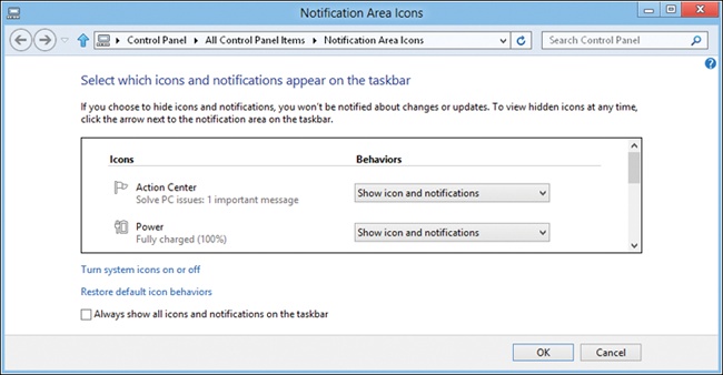 Configure notification icons.