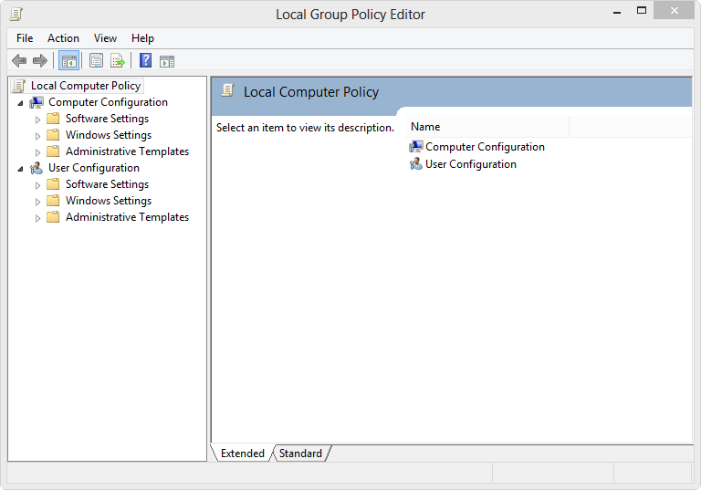 The Group Policy Editor