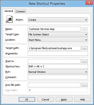 Create a shortcut using a preference item.