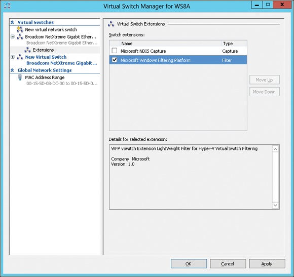 Virtual switch extensions for the Hyper-V extensible switch.