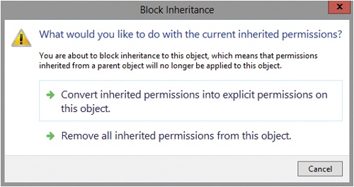 Copy or remove the inherited permissions.
