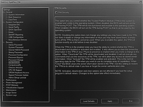 Enable the TPM in firmware, as necessary.