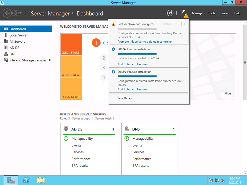 Notification to promote to domain controller