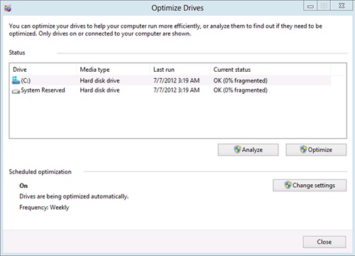 The Microsoft Drive Optimizer