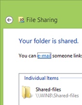 Notifying that a folder is now shared