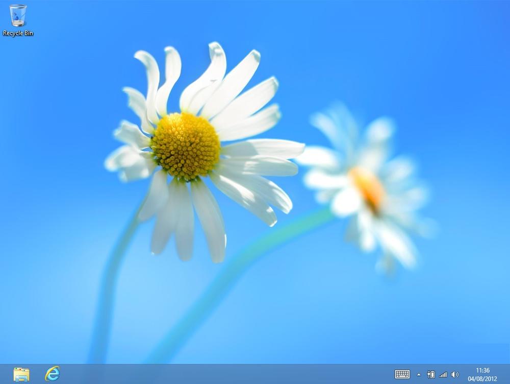 The desktop in Windows 8